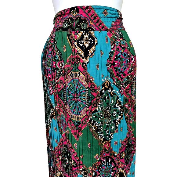 Diane Freis VTG Pleated Midi /Long Skirt Elastic Waistline M/L BOHO  RETRO FAIRY - Picture 5 of 5